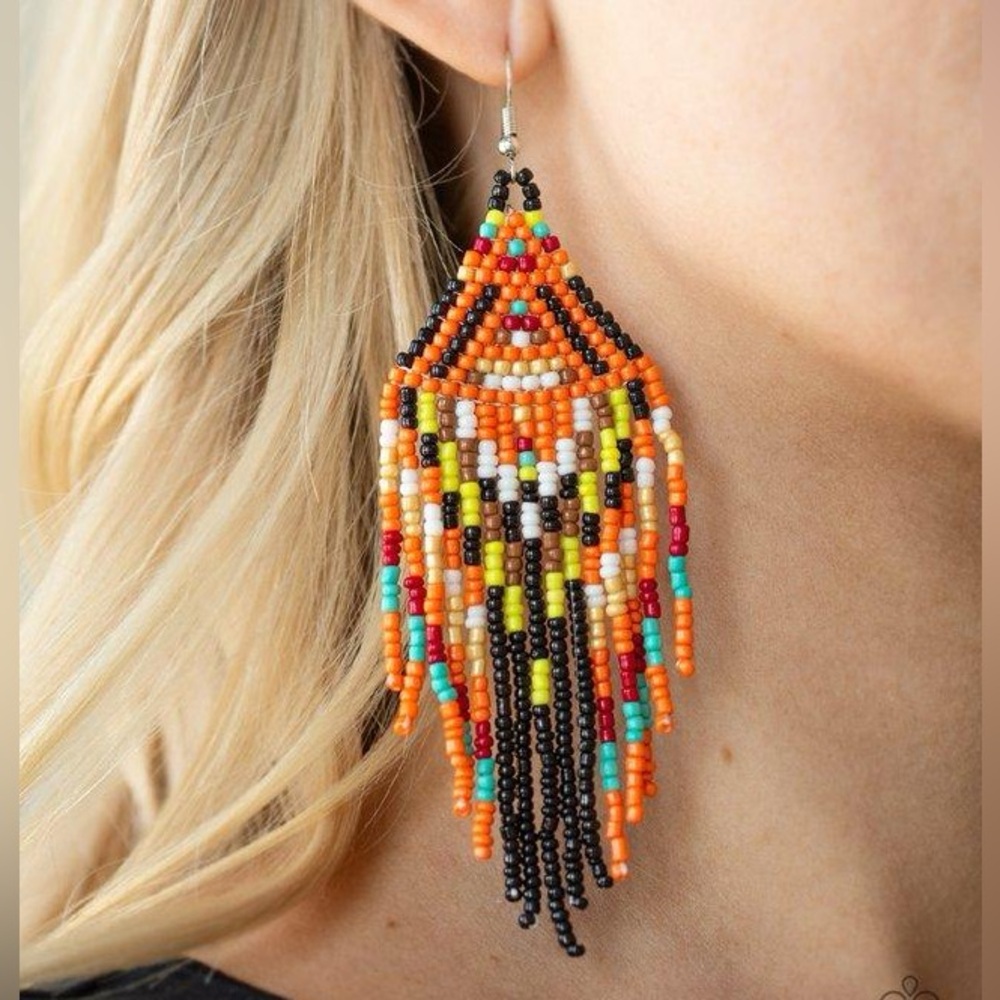 Colorful Beaded Dangle Earrings